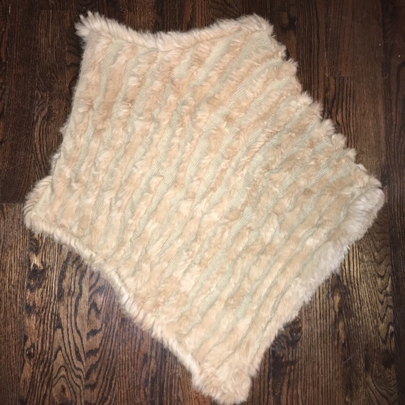 Lord and Taylor Rabbit Fur Poncho - Picture 1 of 8